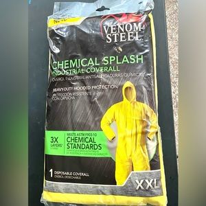 Venom Steel 3 Layer Heavy Duty Hooded Chemical Splash Coverall bodysuit XXL